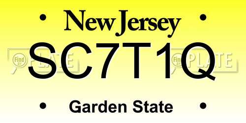 SC7T1Q New Jersey License Plate