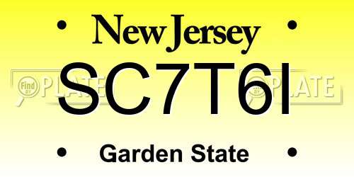 SC7T6I New Jersey License Plate