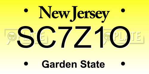 SC7Z1O New Jersey License Plate