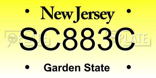 SC883C New Jersey License Plate