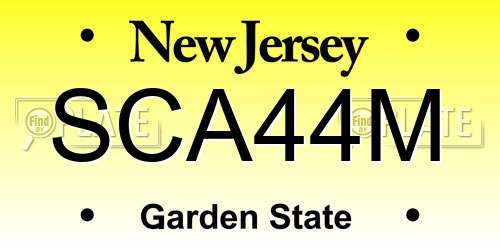 SCA44M New Jersey License Plate