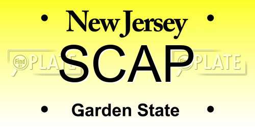 SCAP New Jersey License Plate