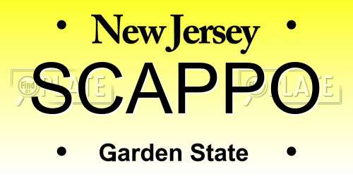 SCAPPO New Jersey License Plate