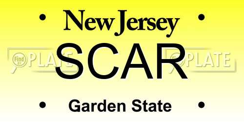 SCAR New Jersey License Plate