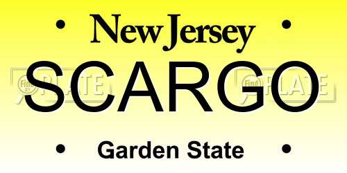 SCARGO New Jersey License Plate