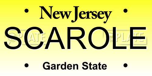 SCAROLE New Jersey License Plate