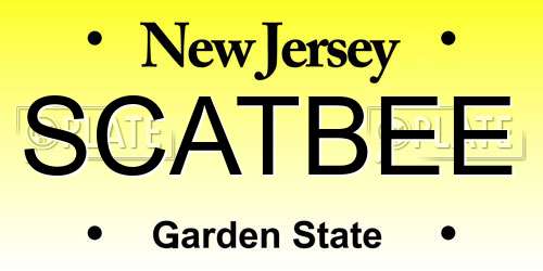 SCATBEE New Jersey License Plate