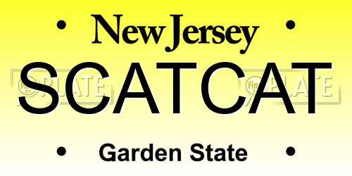 SCATCAT New Jersey License Plate