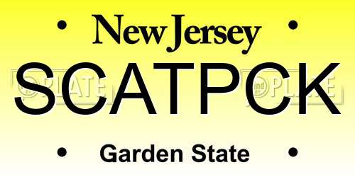 SCATPCK New Jersey License Plate