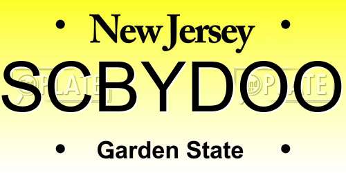 SCBYDOO New Jersey License Plate