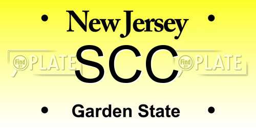 SCC New Jersey License Plate