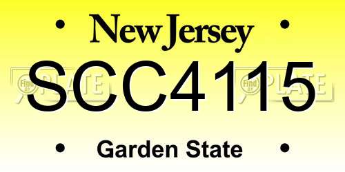 SCC4115 New Jersey License Plate