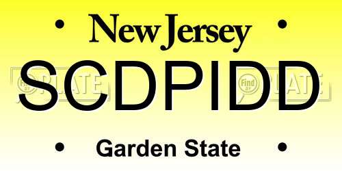 SCDPIDD New Jersey License Plate