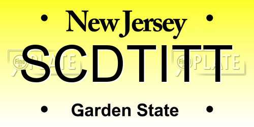 SCDTITT New Jersey License Plate