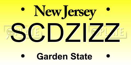 SCDZIZZ New Jersey License Plate