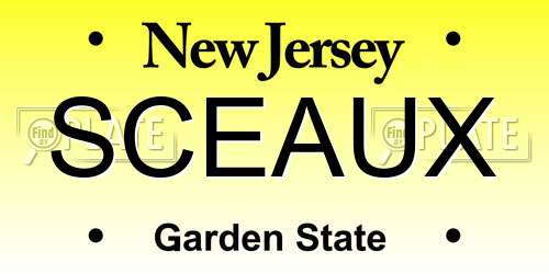 SCEAUX New Jersey License Plate