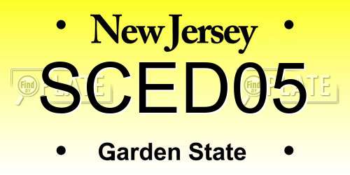 SCED05 New Jersey License Plate