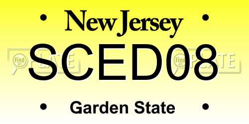 SCED08 New Jersey License Plate