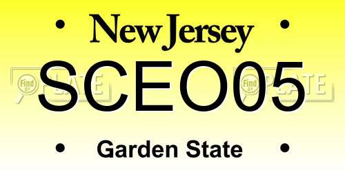 SCEO05 New Jersey License Plate