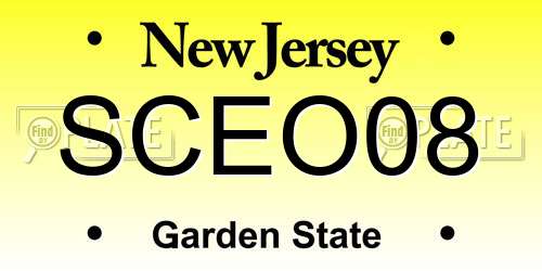 SCEO08 New Jersey License Plate