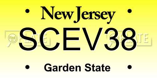 SCEV38 New Jersey License Plate