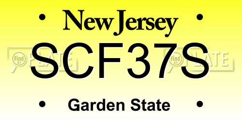 SCF37S New Jersey License Plate