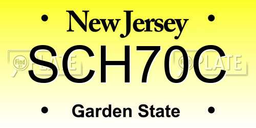 SCH70C New Jersey License Plate