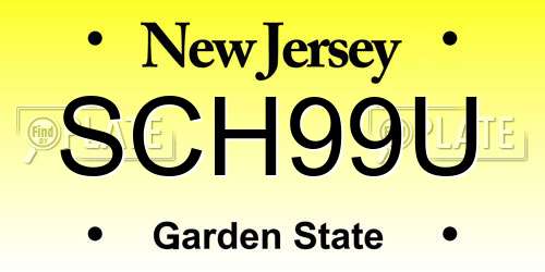 SCH99U New Jersey License Plate