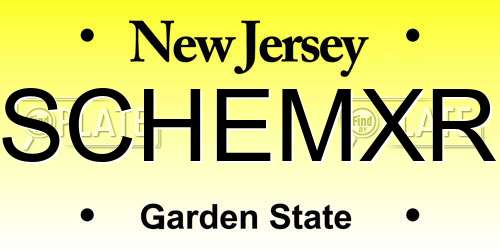 SCHEMXR New Jersey License Plate