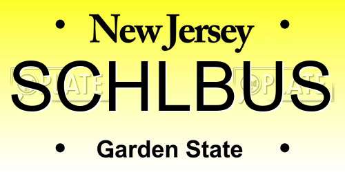 SCHLBUS New Jersey License Plate