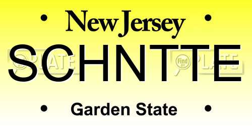 SCHNTTE New Jersey License Plate