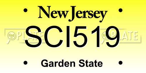 SCI519 New Jersey License Plate