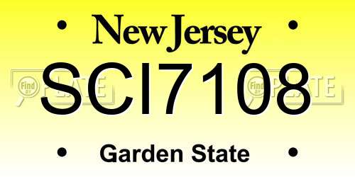 SCI7108 New Jersey License Plate