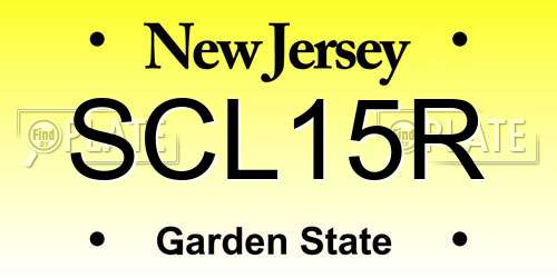 SCL15R New Jersey License Plate