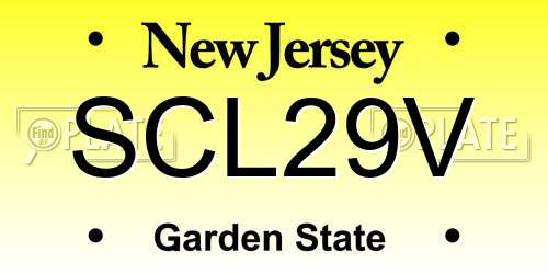 SCL29V New Jersey License Plate