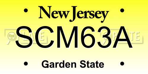 SCM63A New Jersey License Plate