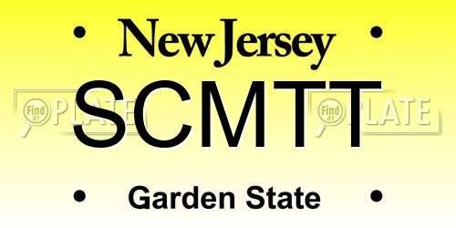 SCMTT New Jersey License Plate