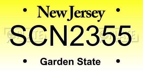 SCN2355 New Jersey License Plate