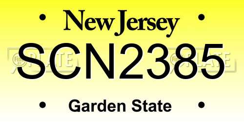 SCN2385 New Jersey License Plate