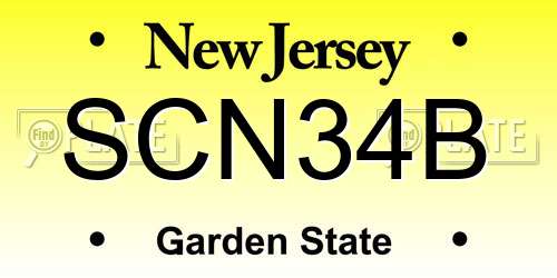 SCN34B New Jersey License Plate