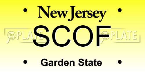 SCOF New Jersey License Plate