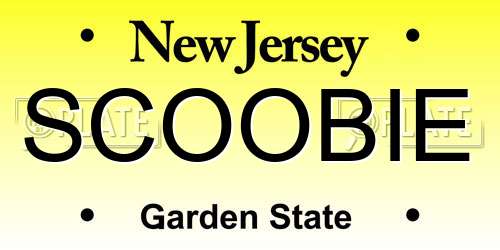 SCOOBIE New Jersey License Plate