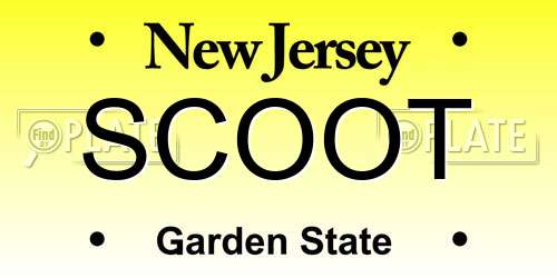 SCOOT New Jersey License Plate