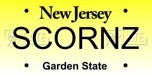 SCORNZ New Jersey License Plate