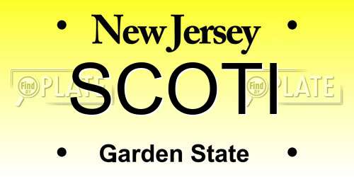 SCOTI New Jersey License Plate
