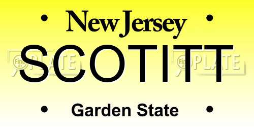 SCOTITT New Jersey License Plate