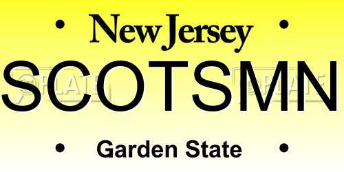 SCOTSMN New Jersey License Plate