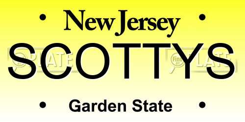 SCOTTYS New Jersey License Plate