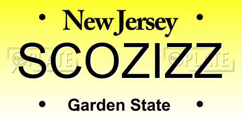 SCOZIZZ New Jersey License Plate