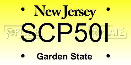 SCP50I New Jersey License Plate